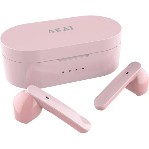 Casti Handsfree Bluetooth Earbuds Carcasa Cu Acumulator Roz