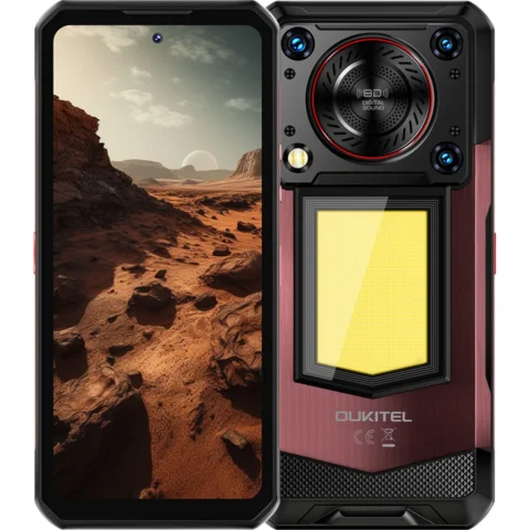 OUKITEL Telefon Rugged WP56 12GB RAM 512GB 5G 6.8Inch 120Hz 16000mAh NFC Android 15 Red