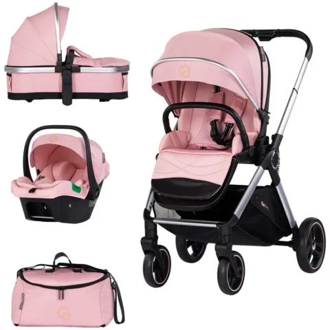 Chipolino Carucior Euphoria 3 in 1 de la Nastere pana la 22KG Roz