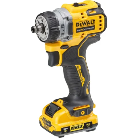 DeWALT Masina de gaurit cordless drill/screwdriver DCD703L2T, 12 volts (yellow/black, 2x Li-Ion XR battery 3Ah, 4 interchangeable heads)