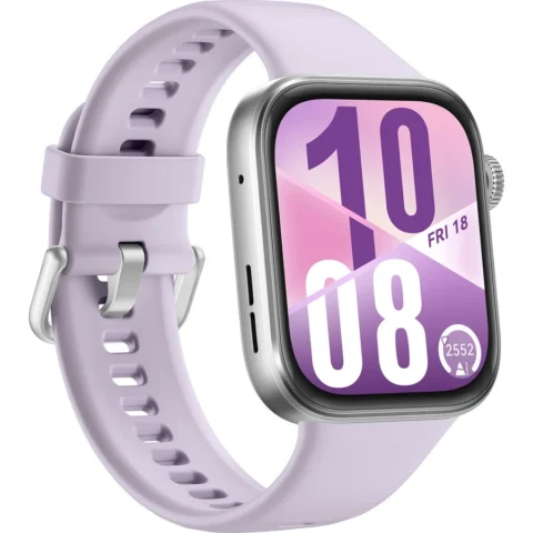 Huawei GPS Watch Fit 4 (Seiya-B19F), smartwatch silver, purple fluoroelastomer strap