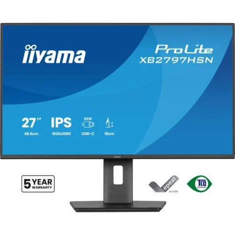 Iiyama Monitor XB2797HSN-B1 27inch LCD USB-C 4MS FULL HD 1920X1080 Negru
