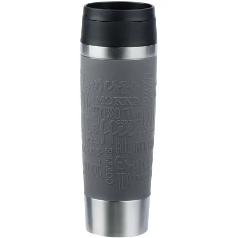 Emsa TRAVEL MUG Classic Grande thermal mug (grey/stainless steel, 0.5 liters)