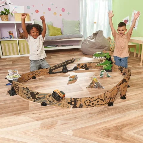 Vtech Jucarie Car-Board Racers – Dino Adventure Set Track Cantece/Sunete in Limba Germana