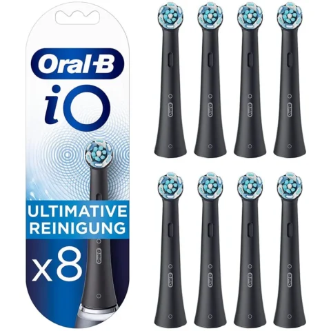 Braun Oral-B iO Ultimate Cleansing Pack of 8, brush heads (black)