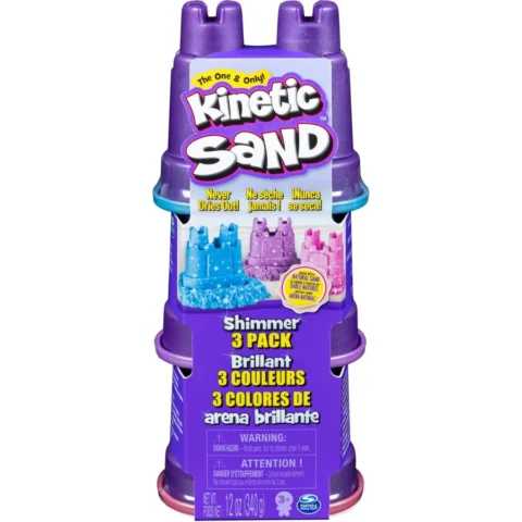 Spinmaster Jucarie Kinetic Sand – Shimmer Sand Pack of 3 (340 grams)