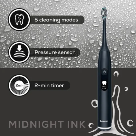 Beurer SC 50 Midnight Ink Green Planet, Electric Toothbrush black, incl. 2 brush heads