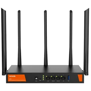 Tenda Router Wireless W30E 802.11ax AX3000 Dual Band Porturi Gigabit 1 xWAN 3x LAN Antene 4 Externe Negru