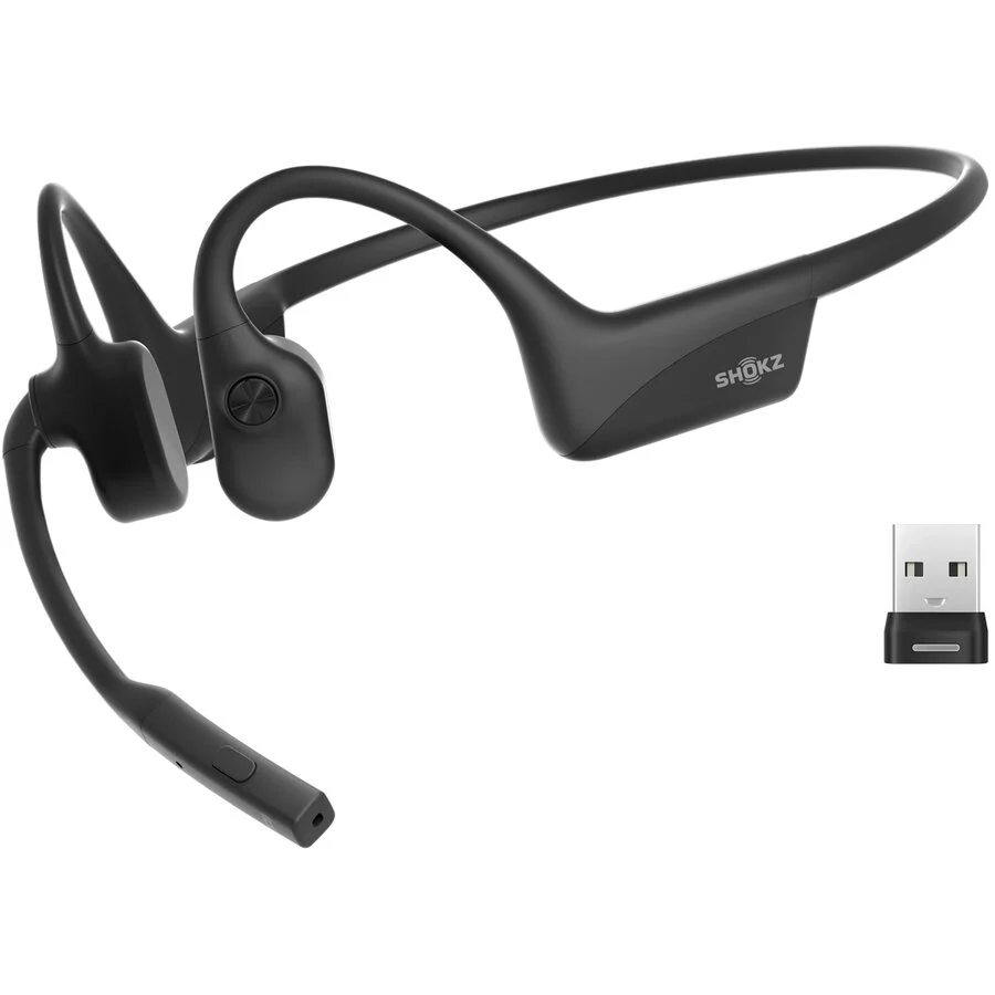 SHOKZ Casti OPENCOMM2 UC 2025 Upgrade with Noise Cancel Mic D Negru