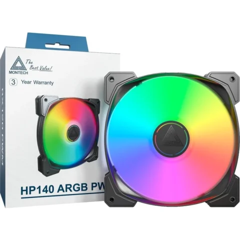 Montech Ventilator HP140 ARGB PWM 140x140x25, case fan (black, 140 mm)