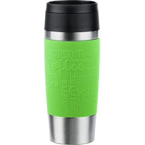 Emsa TRAVEL MUG Classic thermal mug (lime/stainless steel, 0.36 liters)