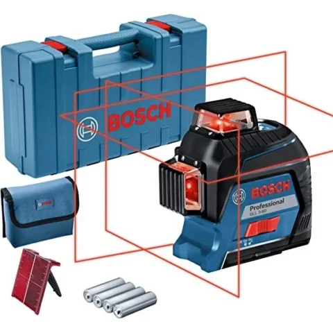 Bosch Powertools Bosch Line laser GLL 3-80 Professional, cross line laser (blue/black, case, red laser lines)