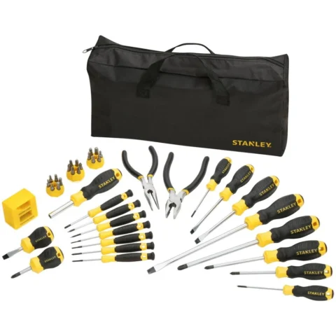 Stanley Surubelnita Screwdriver Set, 39 Pieces (Black/Yellow, with Bag)