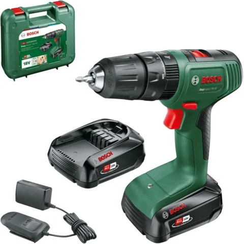 Bosch Powertools Bosch Cordless Impact Drill EasyImpact 18V-40 (green/black, 2x Li-Ion battery 2.0Ah, case)