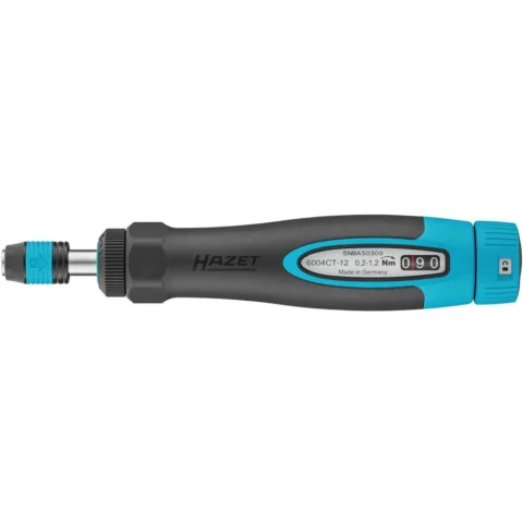 Hazet torque screwdriver 6004CT-12 black/blue, 0.2 – 1.2 Nm, 1/4 bit holder, round handle