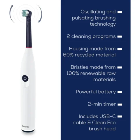 Beurer TB 15 Green Planet, Electric Toothbrush, White