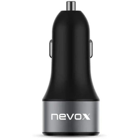 Nevox GPS USB PD Type C + QC 3.0 car charging adapter, charger (black)