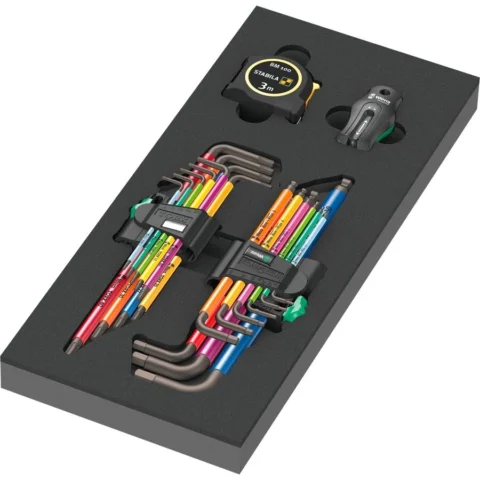 Wera 9740 foam insert L-key set 1, 20 pieces, screwdriver black/grey, in foam insert for tool trolley