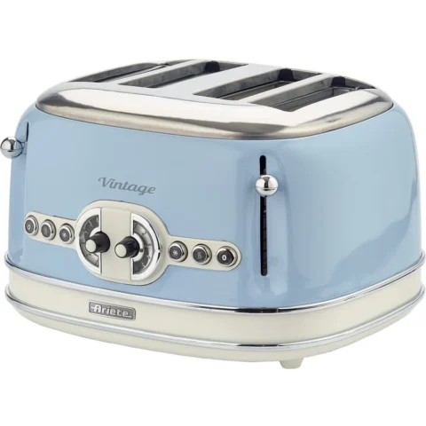 Ariete Vintage 4-slot toaster 156 (light blue, 1,600 watts, for 4 slices of toast)