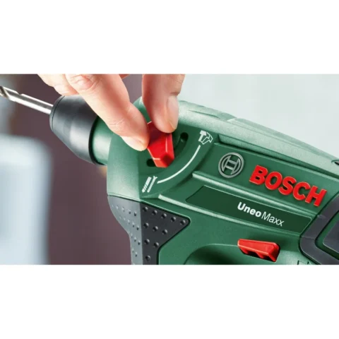 Bosch Powertools Bosch DIY & Garden Cordless Hammer Drill Uneo Maxx, 18V green/black, 2x Li-Ion batteries 2.0Ah, in case, POWER FOR ALL ALLIANCE