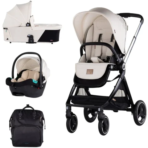 Chipolino Carucior Elite 3 in 1 Varsta 0 – 4 Ani Maxim 22KG Biscotta