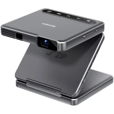 Aurzen Mini Proiector Zip Tri-Fold Portabil Bluetooth Gri Inchis