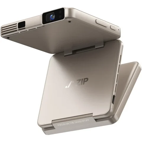 Aurzen Mini Proiector Zip Tri-Fold Portabil Bluetooth Titanium Gold