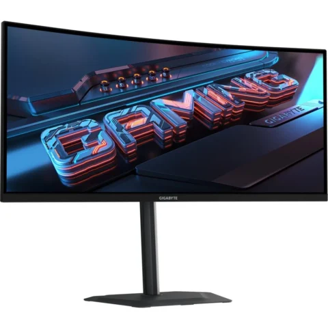 Gigabyte Monitor GS34WQCA, gaming monitor – 34 – black, WQHD, VA, curved, FreeSync-Premium, Adaptive-Sync, 120Hz panel