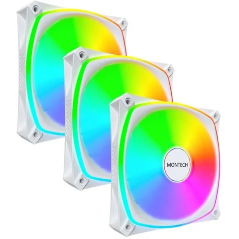 Montech Ventilator RX120 PRO PWM Reverse ARGB 3Pack 120mm Alb