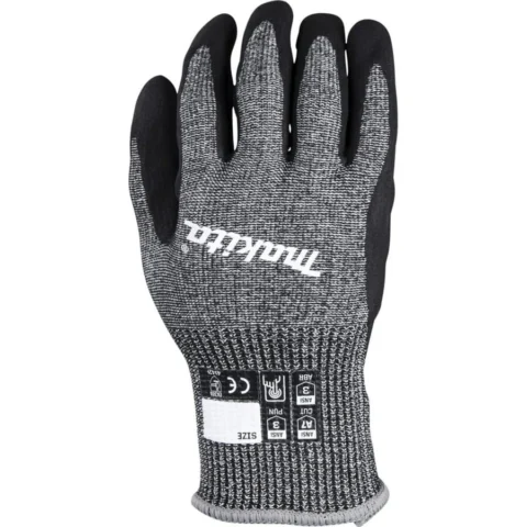 Makita work gloves P-84713, size. M (8), cut resistance F/7 (black/gray, 1 pair)