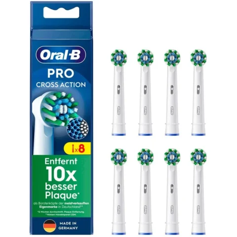 Braun Set Capete de Rezerva pentru Periuta Electrica Oral-B Pro Cross Action 8 Bucati Alb