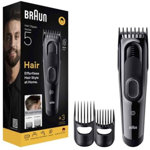 Braun Masina de Tuns Seria 5 HC5530 17 Setari de Lungime Autonomie 50 Minute Negru
