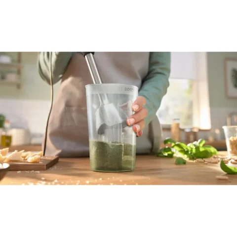 Bosch Blender Home ErgoMaster MSM4W220 Series 4 Hand Blender, White/Stainless Steel, 600 Watts, with Chopper