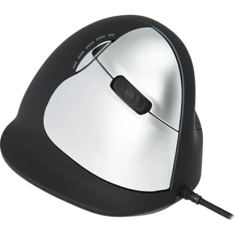 R-Go Mouse Vertical Right Handed Black Silver