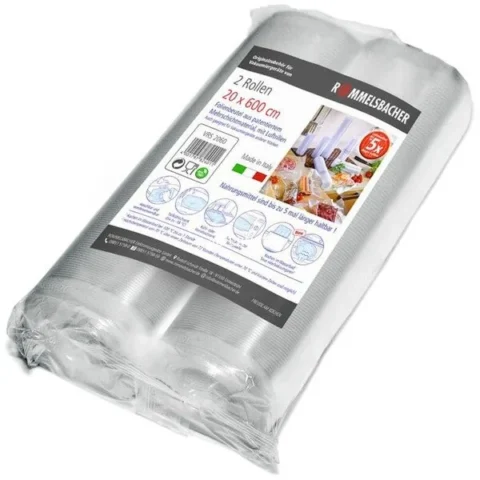 Rommelsbacher film roll VRS 2060 20cm x 6 meters, vacuuming films (transparent, 2 rolls)