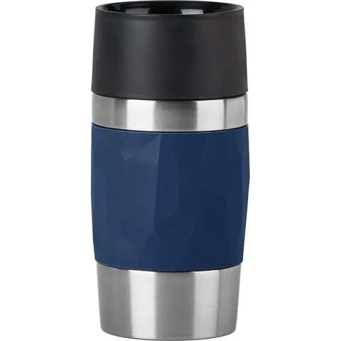 Emsa Travel Mug Compact thermal mug 0.3 liters (dark blue, screw cap)