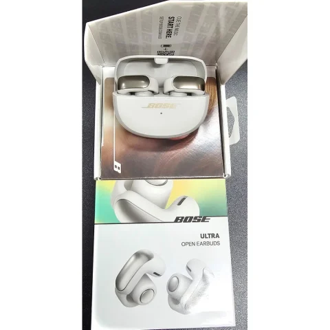 Casti Bluetooth Resigilat Ultra Open Ear IPX4 White Smoke