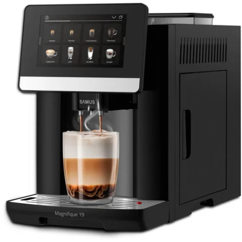 Samus Espressor Automat MAGNIFIQUE 19 Rezervor Apa 1.7L Recipient Boabe Cafea 250G 19Bar 20 Tipuri de Bauturi Ecran IMD 7Inch Putere 1450W Negru