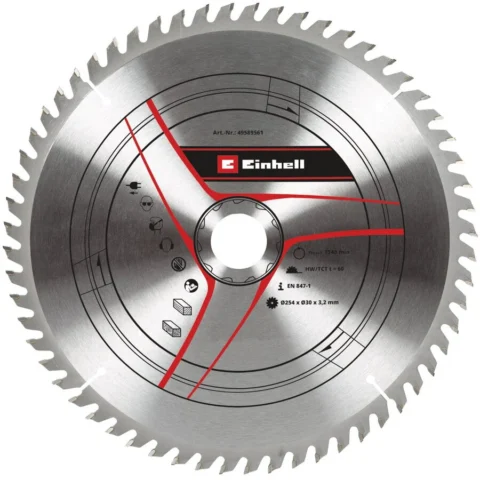 Einhell circular saw blade HM, O 254 x 30mm, 3.2mm, 60Z for sliding crosscut and miter saws, table saws