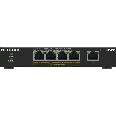 NetGear Switch GS305PP, Switch (black)
