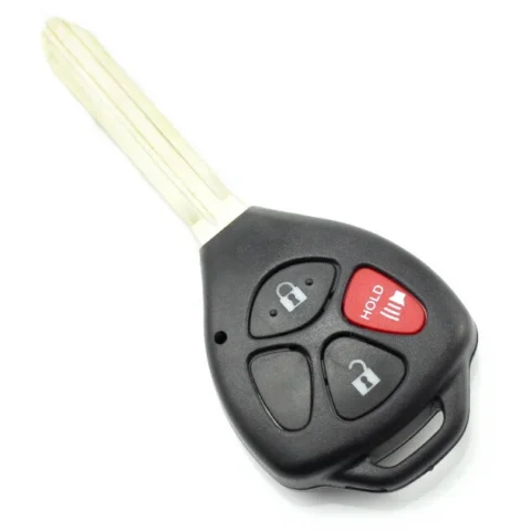 Carguard Carcasa pentru Cheie Toyota Tip Briceag 2+1 Butoane cu Buton Rosu Panica fara Logo Negru