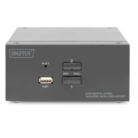 Digitus Accesoriu server KVM switch DisplayPort 2x 1 black, dual display
