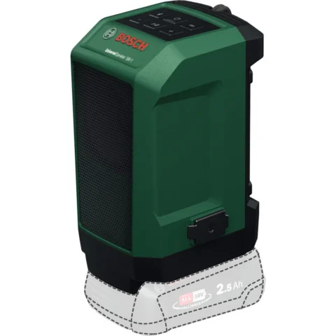 Bosch Powertools UniversalSpeaker 18V-1 (green/black, Bluetooth, USB-C, without battery and charger, POWER FOR ALL ALLIANCE)