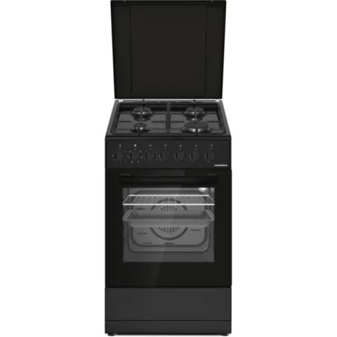 Heinner Aragaz Mixt HFSC-S60LITGC-BK 4 Arzatoare Gaz Cuptor Electric Negru