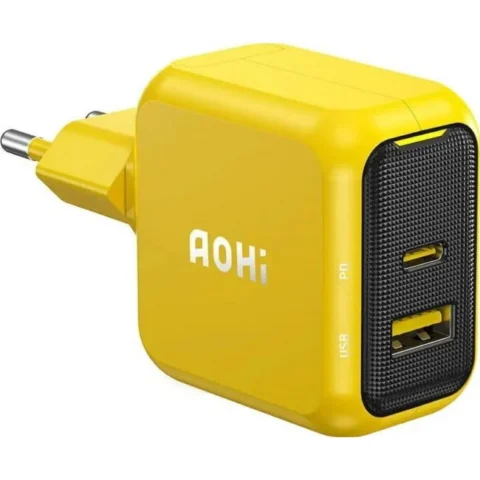 AOHi Incarcator Magcube PD 67W 1x USB-C 1x USB-A Galben