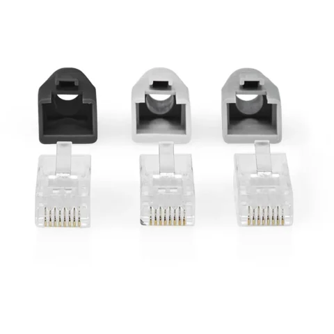 Nedis Set Conector Retea UTP Cat 6 RJ45 Tata Pass Through Gri