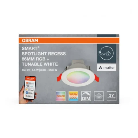 Osram Spot LED 000004099854475719 Smart Wi-Fi Mat SP 86 RGB 4.5W 450lm Lumina Alba si Color(3000-6500K) IP20 Alb