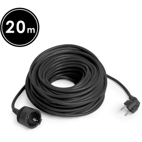 Delight Prelungitor Electric 20m 16A 250V Cablu 3×1.5mm Stecher 90 Grade Uz Exterior/Interior Negru