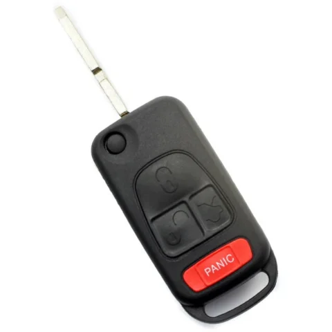 Carguard Carcasa pentru Cheie Mercedes Benz Tip Briceag 3 Butoane Buton Panica Lama 4 Piste Negru