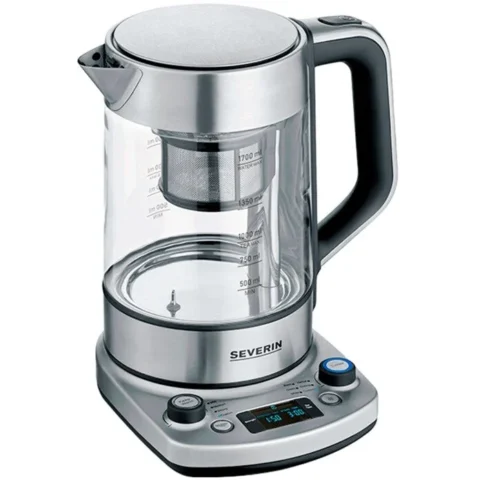 Severin Fierbator tea maker Professional WK 3422, tea maker (stainless steel (brushed)/black, 1.7 liters)